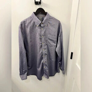 ENRO blue patterned button down dress shirt size XXL 100% cotton mens